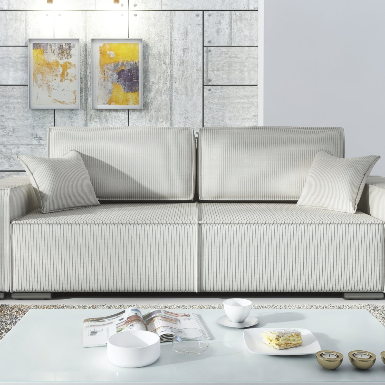 SOFA BED FIORD POSO 100 250cm / SPRINGS + FOAMSOFA DIMENSIONS: sleeping area 154/190 cm width 249 cm depth 94 cm height to the seat 40 cm side height 58 cm seat depth 79 cm (without cushions) seat depth 62 cm (with cushions)* dimensions given with a toler