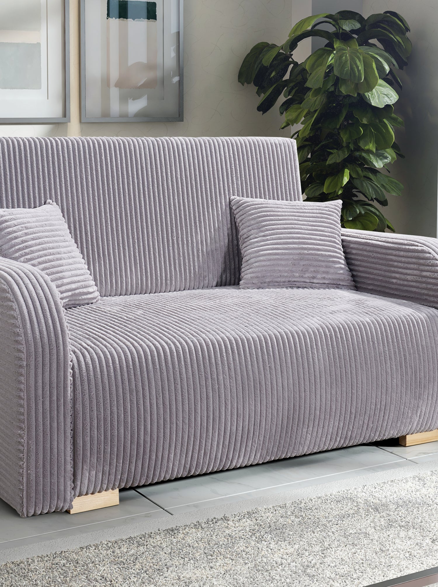 TWO SEATER SOFA BED LILY II 136CM / SPRINGS + FOAMDimensions:- width 136 cm- height 85 cm- depth 95 cm- sleeping area 113x195 cm Made on a solid wooden frame made of pine, the structure will allow for long-term and trouble-free use Sleeping function - the