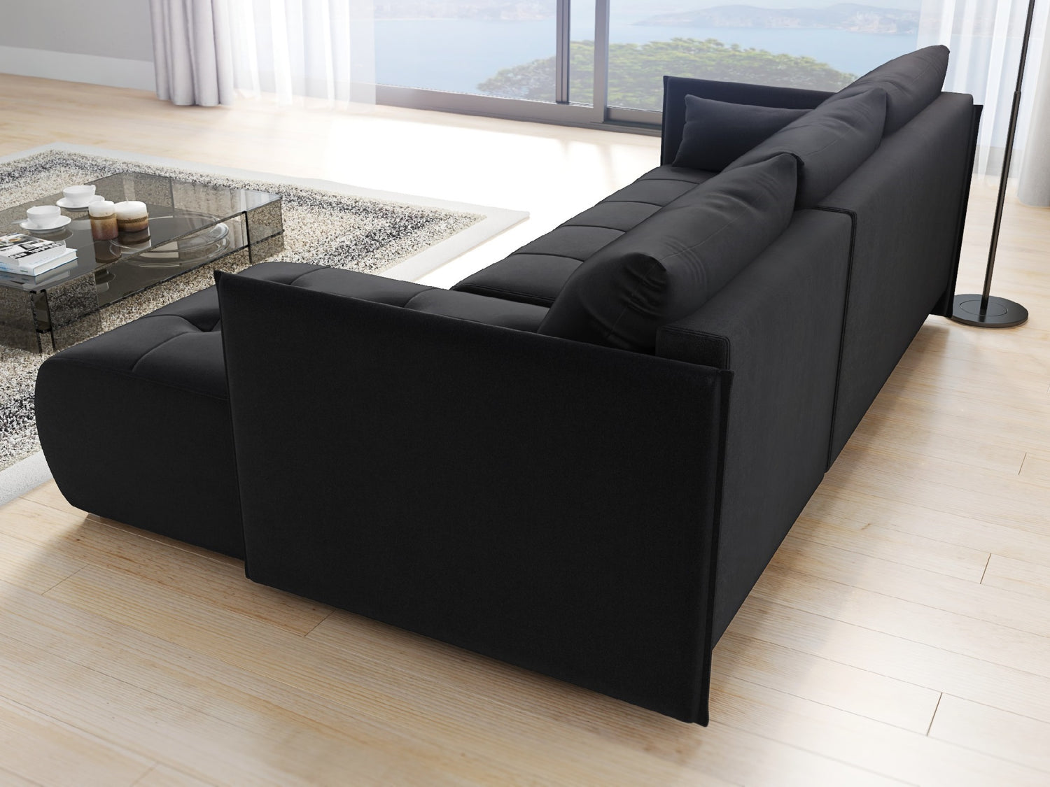CORNER SOFA BED NESS 214CM / SPRINGS + FOAM / CHOICE OF COLORDimensions: sleeping area 140/206 width 214 cm depth 152 cm height to the seat 40 cm* dimensions given with a tolerance of +/- 3 cmSpecification:- universal, free-standing corner sofa- wave spri