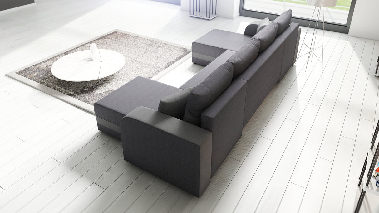 CORNER SOFA BED HAWO U SHAPE 278CM / FOAM + SPRINGS