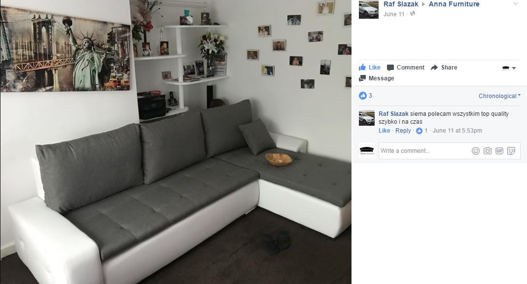 CUSTOMER POHOTOS & REVIEWSVISIT AND LIKE OUR FACEBOOK PAGEAnna Furniture