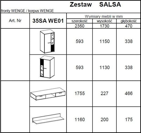 TV WALL UNIT SALSA WHITE MATTEFlat packed for self-assembly with a clear and easy instructions. Modern design makes it suitable for any interior.-Matt finish REMOTE CONTROL 16 COLORS LED LIGHTS £20Anna Furniture
