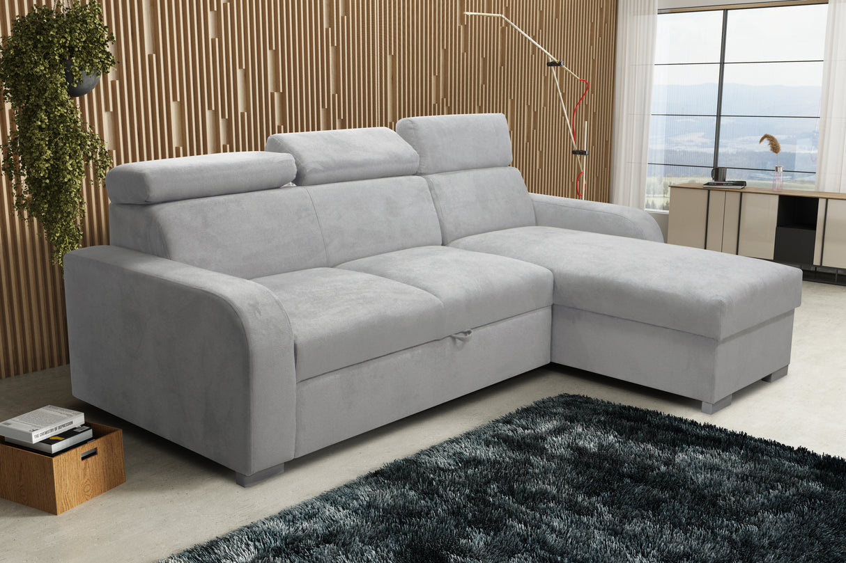 UNIVERSAL CORNER SOFA BED ASTEE 235CM EASY CLEAN FABRIC ADJUSTABLE HEADREST CHOICE OF COLORS / SPRINGS + FOAMTHIS MODEL IS UNIVERSAL WHICH MEANS YOU CAN CHOOSE CORNER SIDE DURING ASSEMBLYASTI 1 ecru ASTI 2 beige ASTI 3 cold beige ASTI 4 toffee ASTI 5 milk