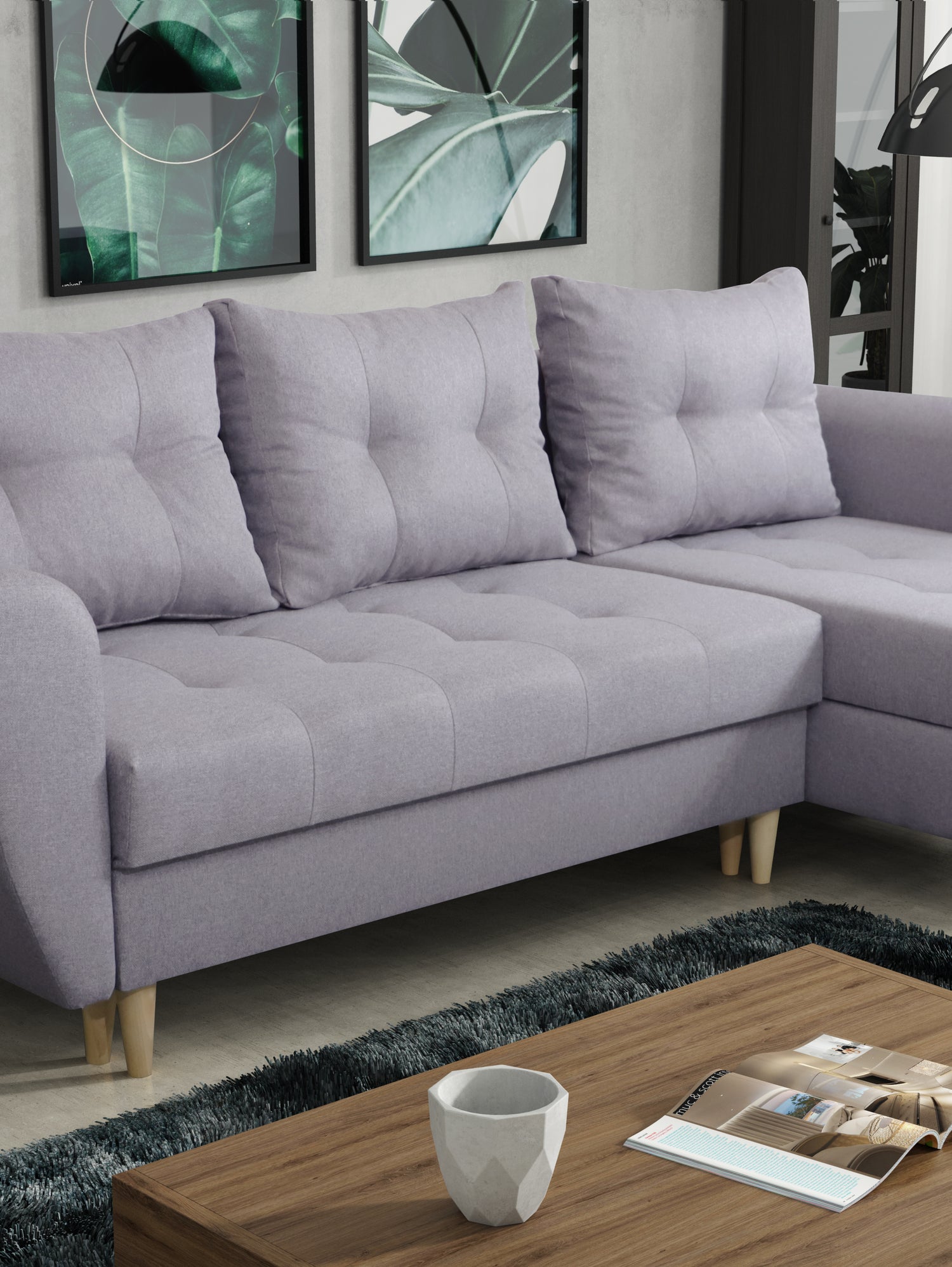 CORNER SOFA BED PALMO 2X STORAGE SPACE MALMO 90 GREY 240cm universal RIGHT/LEFT CORNER / BONELL SPRINGS + FOAMVIEW ALL COLORS CLICK HERETHIS MODEL IS UNIVERSAL WHICH MEANS YOU CAN CHOOSE CORNER SIDE DURING ASSEMBLYMADE IN MALMO FABRIC CLICK HERE3x PILLOW
