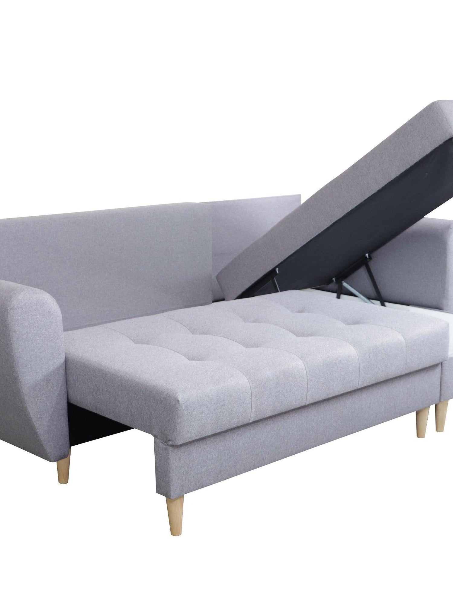 CORNER SOFA BED PALMO 2X STORAGE SPACE MALMO 90 GREY 240cm universal RIGHT/LEFT CORNER / BONELL SPRINGS + FOAMVIEW ALL COLORS CLICK HERETHIS MODEL IS UNIVERSAL WHICH MEANS YOU CAN CHOOSE CORNER SIDE DURING ASSEMBLYMADE IN MALMO FABRIC CLICK HERE3x PILLOW
