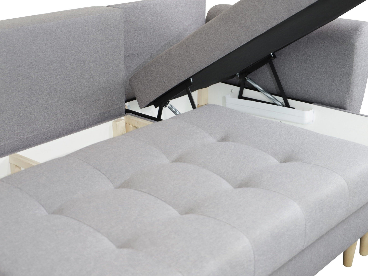 CORNER SOFA BED PALMO 2X STORAGE SPACE MALMO 95 GREY 240cm universal RIGHT/LEFT CORNER / BONELL SPRINGS + FOAMVIEW ALL COLORS CLICK HERETHIS MODEL IS UNIVERSAL WHICH MEANS YOU CAN CHOOSE CORNER SIDE DURING ASSEMBLYMADE IN MALMO FABRIC CLICK HERE3x PILLOWS