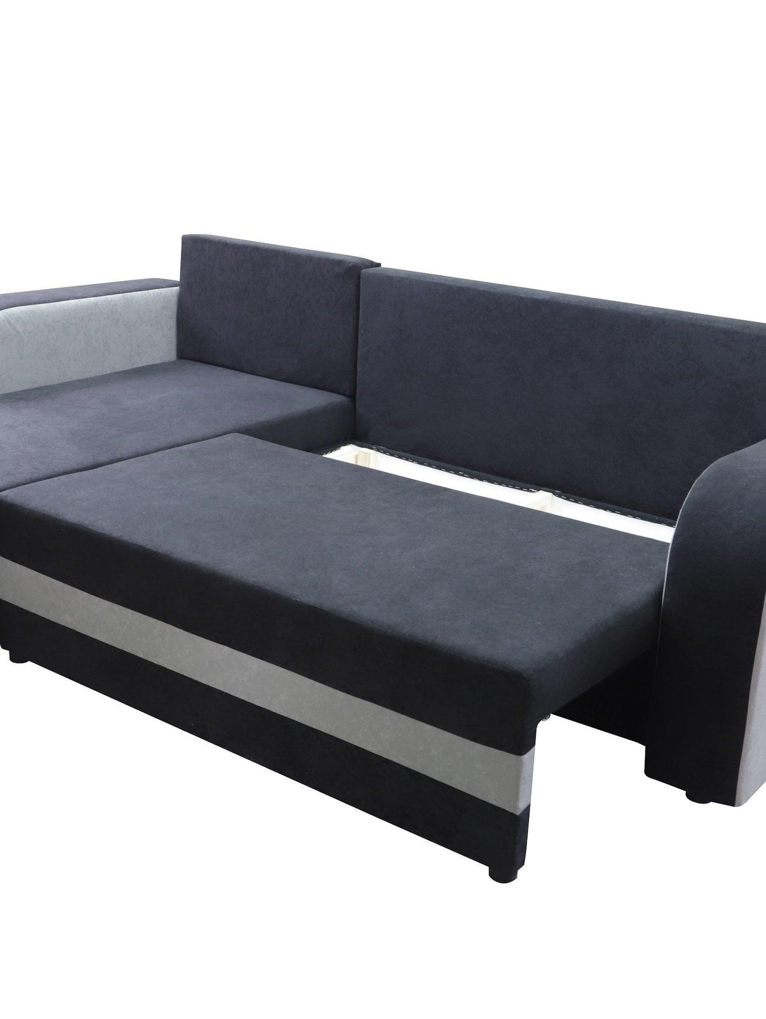 CORNER SOFA BED ALEXA BLACK/BLUE 238cm universal RIGHT/LEFT CORNER / FOAMTHIS MODEL IN UNIVERSAL WHICH MEANS YOU CAN CHOOSE CORNER SIDE DURING ASSEMBLY3x PILLOWS INCLUDED1X STORAGE SPACESLEEPING FUNCTIONDIMENTIONSWidth: 238 cmDepth: 140cmSleeping area: 20