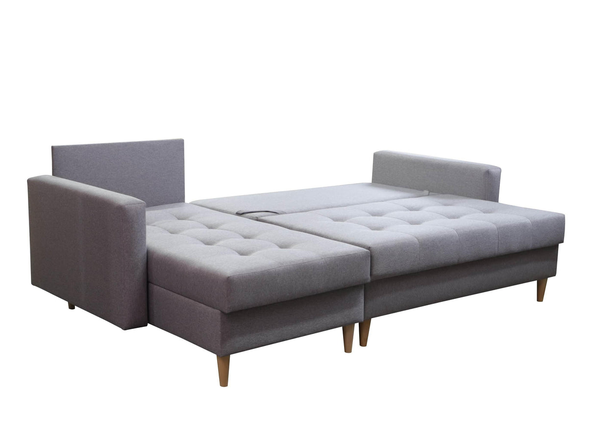 CORNER SOFA BED BRIAN 222CM + STORAGE PUFF / OTTOMAN MALMO 90 UNIVERSAL RIGHT/LEFT CORNERTHIS MODEL IS UNIVERSAL WHICH MEANS YOU CAN CHOOSE CORNER SIDE DURING ASSEMBLYMADE IN MALMO FABRIC CLICK HERE3x PILLOWS INCLUDED2X STORAGE SPACE IN CORNER SOFA1X STOR