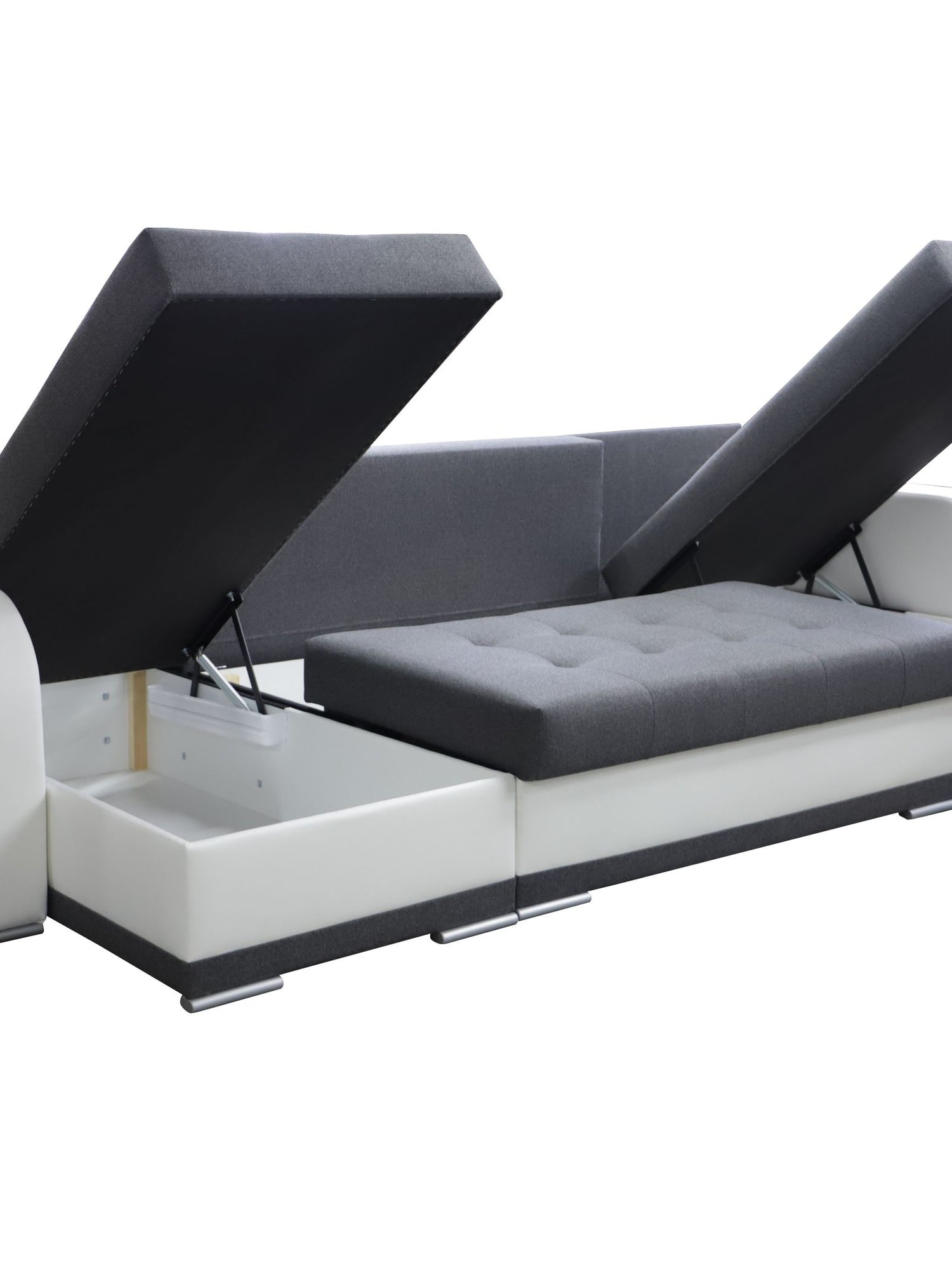 CORNER SOFA BED DINA U SHAPE 308CM 3X STORAGE SPACE CHOICE OF COLOR / BONELL SPRINGS + FOAM3X STORAGE SPACEBONELL SPRINGS + FOAMFABRIC INARI + FAUX LEATHERSIZEWIDTH 308CMDEEPTH 140CMHEIGHT 90CMSLEEPING AREA 270X140CMPACKED WEIGHT/DIMENTIONS 1/4 42kg 43x13