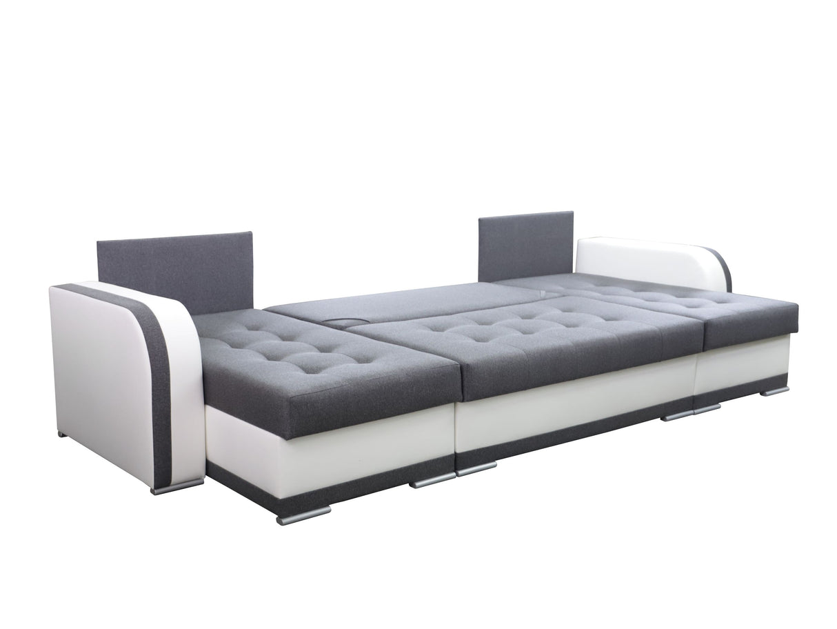 CORNER SOFA BED DINA U SHAPE 308CM 3X STORAGE SPACE CHOICE OF COLOR / BONELL SPRINGS + FOAM3X STORAGE SPACEBONELL SPRINGS + FOAMFABRIC INARI + FAUX LEATHERSIZEWIDTH 308CMDEEPTH 140CMHEIGHT 90CMSLEEPING AREA 270X140CMPACKED WEIGHT/DIMENTIONS 1/4 42kg 43x13