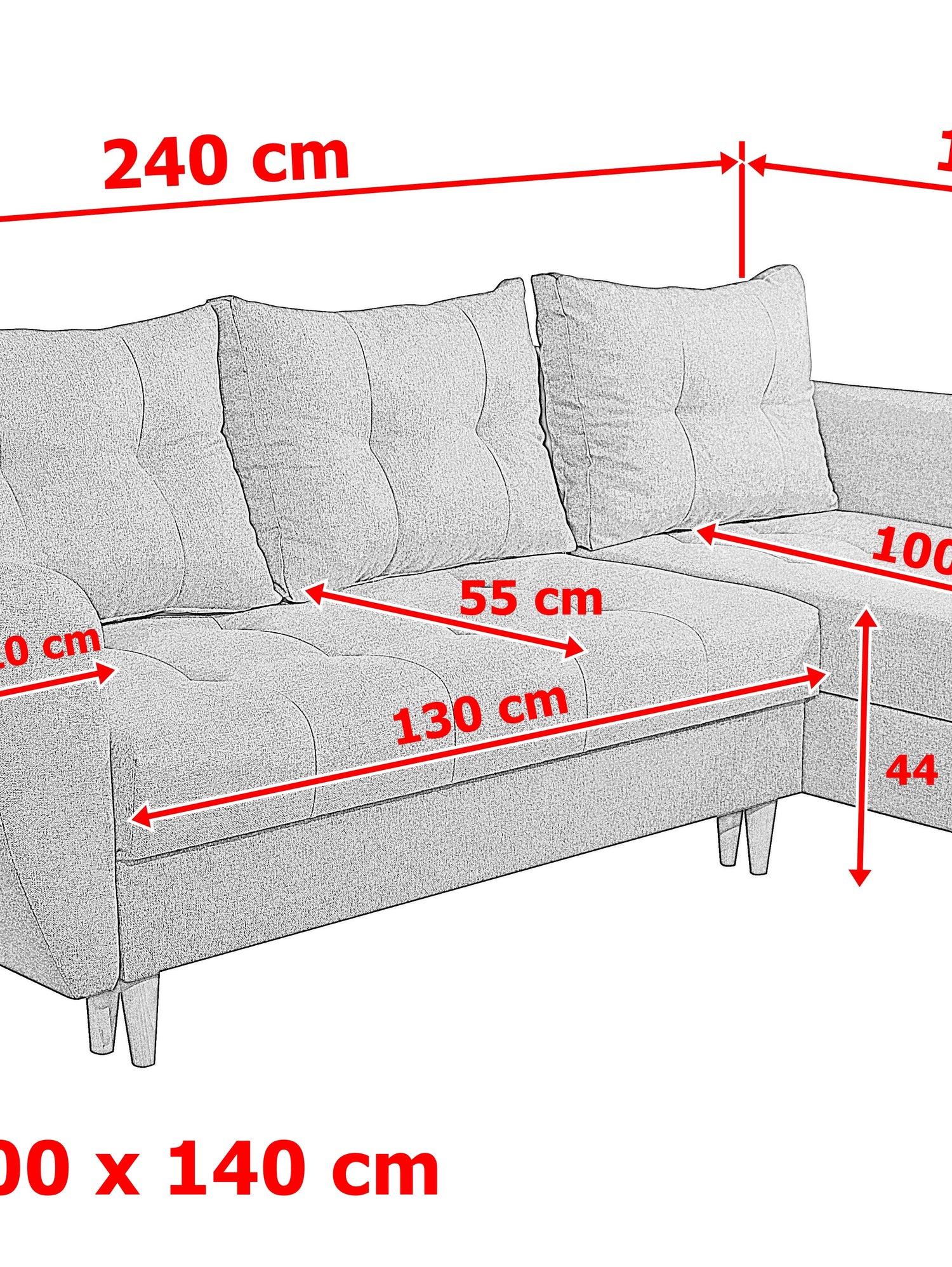 CORNER SOFA BED PALMO 2X STORAGE SPACE MALMO 85 240cm universal RIGHT/LEFT CORNER / BONELL SPRINGS + FOAMVIEW ALL COLORS CLICK HERETHIS MODEL IS UNIVERSAL WHICH MEANS YOU CAN CHOOSE CORNER SIDE DURING ASSEMBLYMADE IN MALMO FABRIC CLICK HERE3x PILLOWS INCL