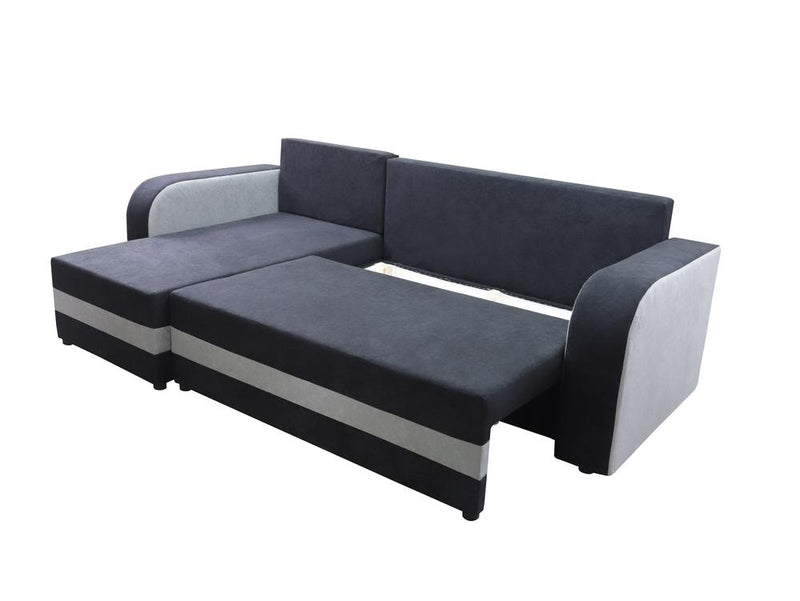CORNER SOFA BED ALEXA GREY / BLACK 238cm universal - Anna Furniture