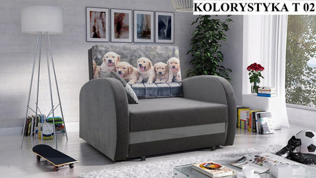 SINGLE SOFA BED TOLA 100CM *CHOICE OF COLORS* EASY CLEAN FABRIC / FOAMDimensions:- width 100 cm- height 85 cm- depth 97 cm- sleeping area 80/195 cm Made on a solid pine skeleton, the structure will allow for long-term and trouble-free use Sleeping functio