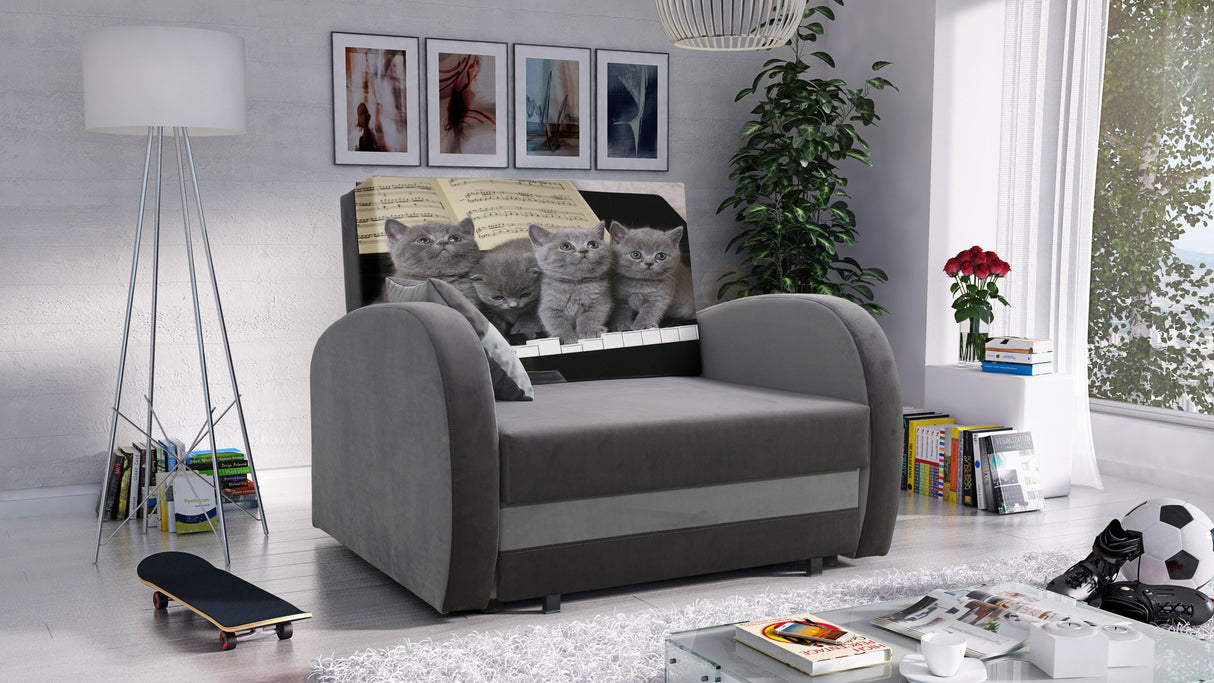 SINGLE SOFA BED TOLA 100CM *CHOICE OF COLORS* EASY CLEAN FABRIC / FOAMDimensions:- width 100 cm- height 85 cm- depth 97 cm- sleeping area 80/195 cm Made on a solid pine skeleton, the structure will allow for long-term and trouble-free use Sleeping functio