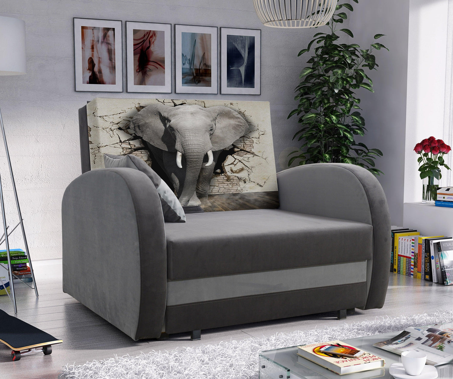 SINGLE SOFA BED TOLA 100CM *CHOICE OF COLORS* EASY CLEAN FABRIC / FOAMDimensions:- width 100 cm- height 85 cm- depth 97 cm- sleeping area 80/195 cm Made on a solid pine skeleton, the structure will allow for long-term and trouble-free use Sleeping functio