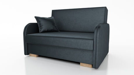 2 SEATER SOFA BED GOLDY 124CM EASY CLEAN FABRIC / SPRINGS + FOAMDimensions : width 124 cm height to the seat 38 cm side height 60 cm depth 100 cm seat depth 65 cm over sleeping 113/195 cm(no possibility to change dimensions) +/- 3BERLIN FABRIC CLICK HEREJ