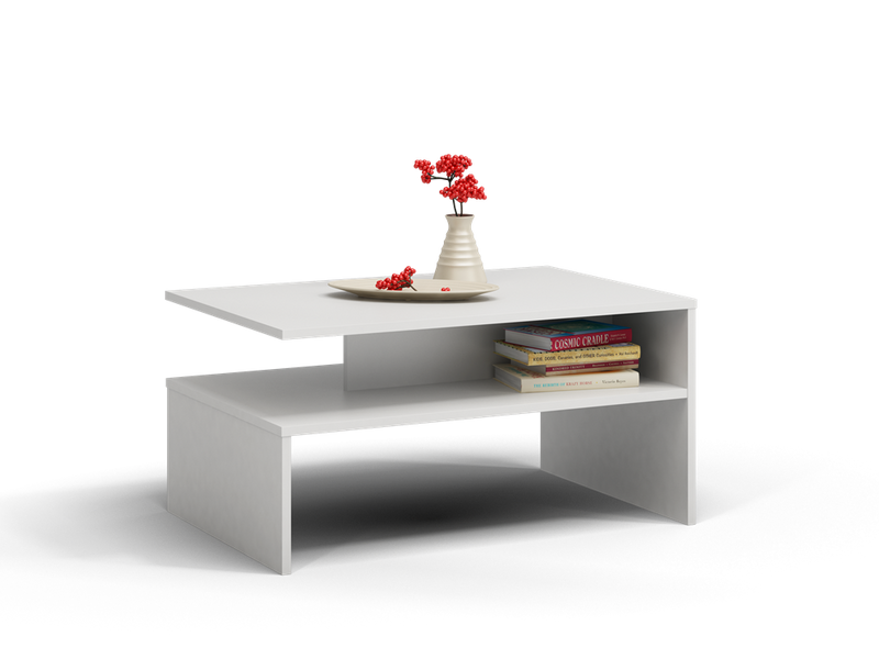 COFFEE TABLE BOSSY WHITE 90X60CM - Anna Furniture