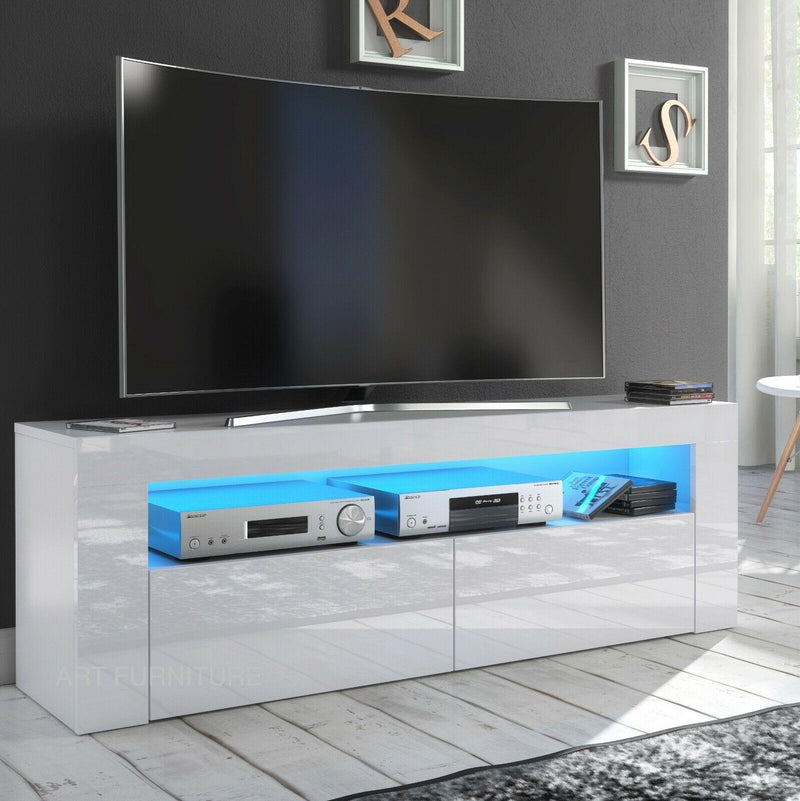 TV STAND DACO 2 WHITE GLOSS FRONTS 160CM