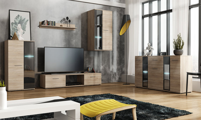 TV WALL UNIT SALSA SET WITH SIDEBOARD SONOMA