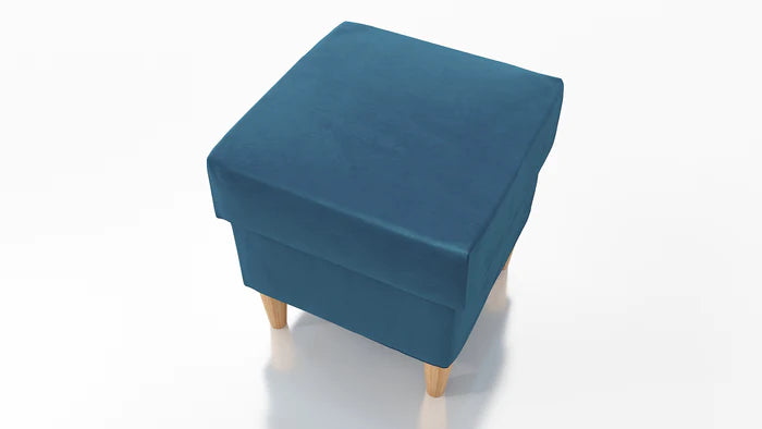 STOOL OSLO WITH STORAGE 40X40CM WOODEN LEGS EASY CLEAN FABRIC KRONOS 05Pouf dimensions: width 40 cm height 43 cm depth 40 cm height of the legs 13 cmPouf opened with a container.Anna Furniture