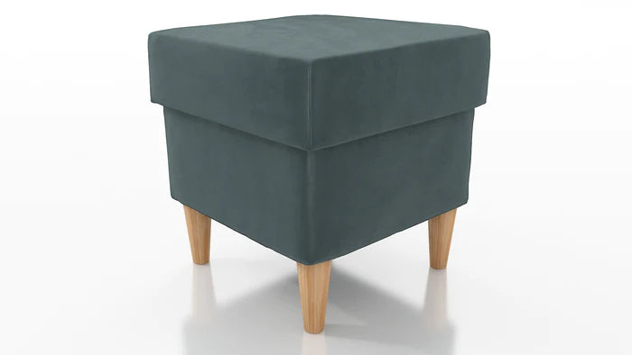 STOOL OSLO WITH STORAGE 40X40CM WOODEN LEGS EASY CLEAN FABRIC KRONOS 22
