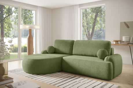 ECKSOFA BETT LUNA 264CM universal RECHTE/LINKE ECKE / SCHAUM STOFF FLECKENSCHUTZ