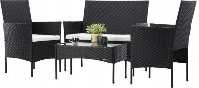 Set of rattan furniture (sofa, 2 armchairs, bench)An elegant and classic furniture set is the perfect complement to a balcony, terrace or zonerelaxing in the garden. The universal color and interesting shape make them fit perfectly into everyone's stylety