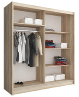 SLIDING DOOR WARDROBE MAJA I 180CM SONOMASliding wardrobes with mirror - a clever way to optically enlarge the room Maximize your space with the MAJA I 180CM SONOMA sliding door wardrobe. The mirrored panel create the illusion of more room, making it a sm
