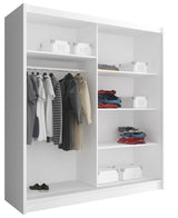 SLIDING DOOR WARDROBE MAJA I ALU 180CM WHITESliding wardrobes with mirror - a clever way to optically enlarge the room Maximize your space with the MAJA I ALU 180CM WHITE sliding door wardrobe. The mirrored panel create the illusion of more room, making i