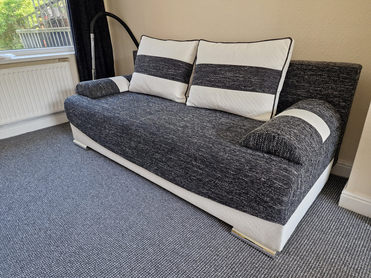 SOFA BED Smily 197CM CHOICE OF COLOR / BONELL SPRINGS + FOAMThe couch is made of high-quality materials. Its solid frame is made of solid wood and furniture board.FABIRCS:OLIMP CLICK HERE The seat and backrest are made of a first-class pin and BONEL type