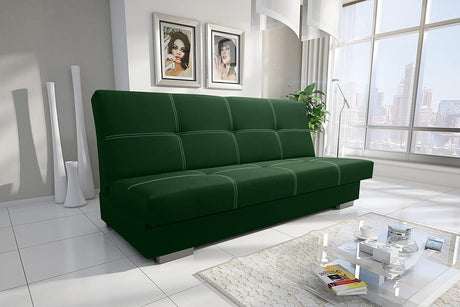 SOFA BED AXEL 195CM LEON 30 GREEN / SPRINGS + FOAM - Anna Furniture