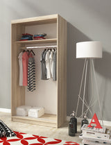 SLIDING DOOR WARDROBE ALASKA 100CM WHITEHigh-quality laminated board The board is resistant to damage, scratches and high temperatures Modern design Big space The wardrobe has two fronts, One front of the wardrobe is covered with a mirror 1 rail for hangi