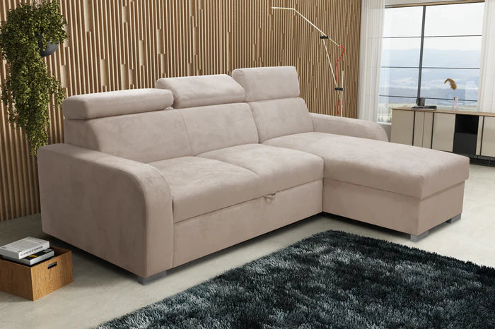 UNIVERSAL CORNER SOFA BED ASTEE 235CM ASTI2 EASY CLEAN FABRIC ADJUSTABLE HEADREST / SPRINGS + FOAMTHIS MODEL IS UNIVERSAL WHICH MEANS YOU CAN CHOOSE CORNER SIDE DURING ASSEMBLYADJUSTABLE HEADREST1X STORAGE SPACE MADE IN ASTI FABRIC CLICK HERE THIS MODEL I