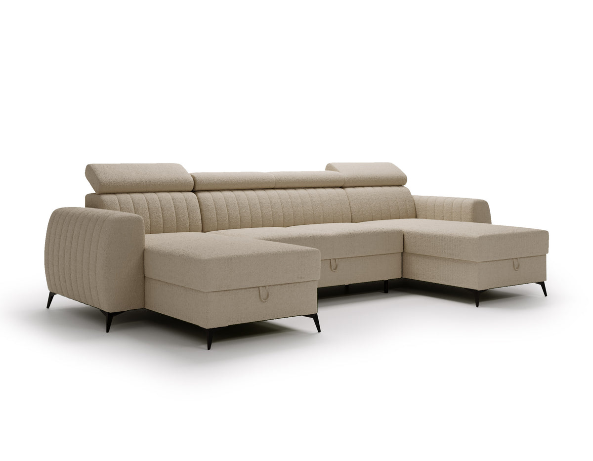 CORNER SOFA BED AURA U SHAPE 332CM / SPRINGS + FOAM CHOICE OF COLOR