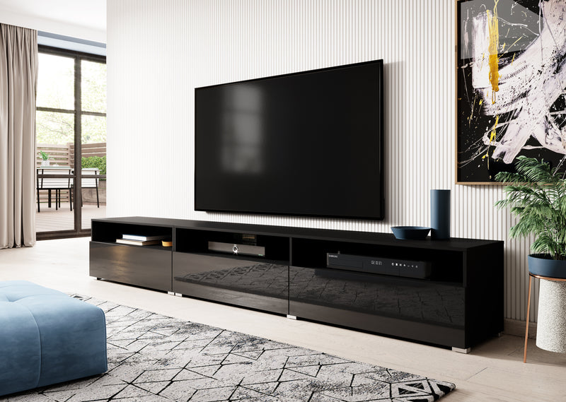 TV WALL UNIT ATHENS BLACK GLOSS/BLACK