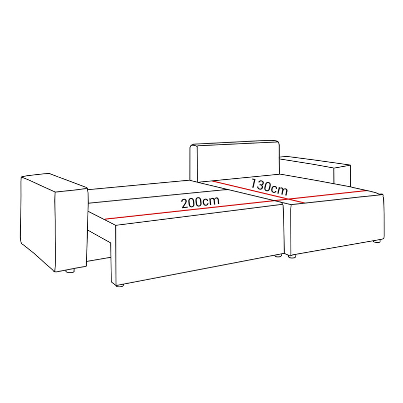 CORNER SOFA BED CELTIC 247CM SPRINGS + FOAM