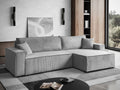 CORNER SOFA BED BERGAMO XL 277CM SPRINGS + FOAMDimensions: total width: 277 cm, total height: 83 cm, total depth: 143 cm, sleeping area: 130x230 cm. Color: POSO fabric Execution: L-shaped corner, corner sofa with sleeping function, corner sofa with a bedd