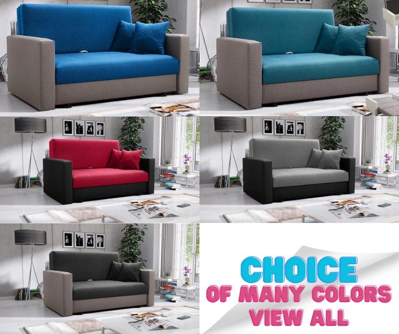 2 SEATER SOFA BED SMART II 137CM CHOICE OF COLORS / SPRINGS + FOAM