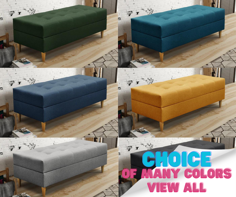 OTTOMAN STORAGE BOX 129X55CM MATCHING WITH SOFA BRIAN AND PALMO CHOICE OF COLORS