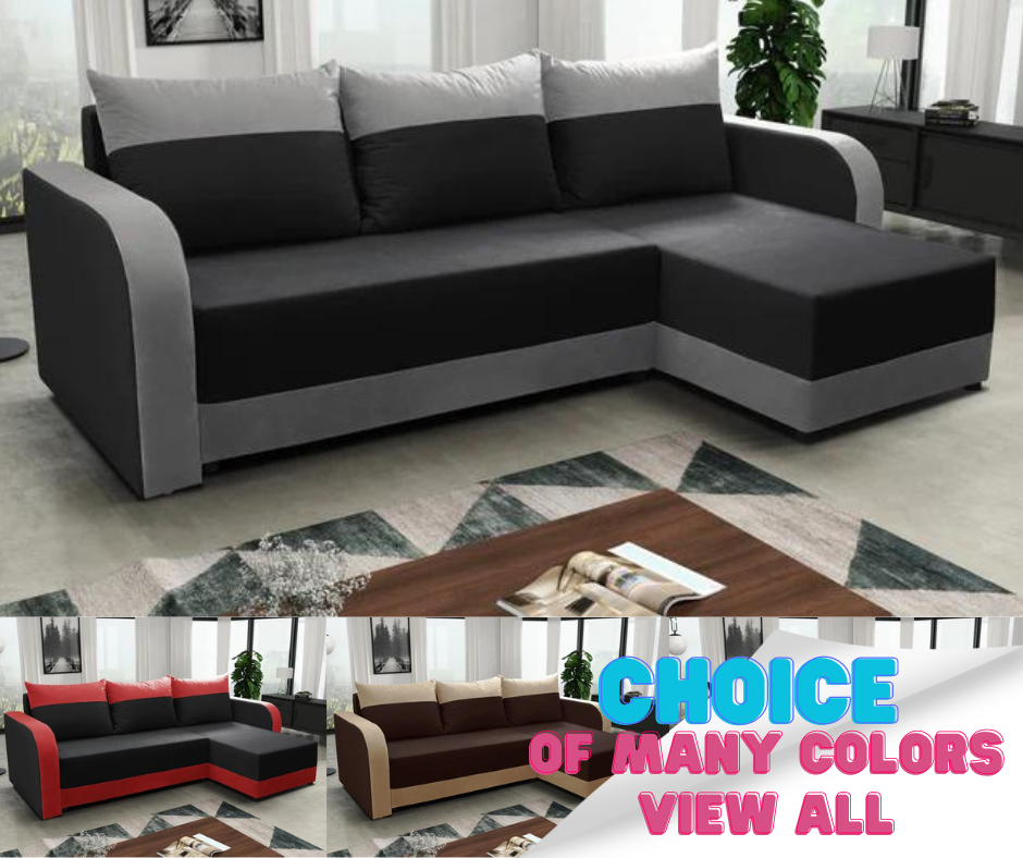 CORNER SOFA BED ALEXIS 228cm universal RIGHT/LEFT CORNER / FOAMTHIS MODEL IN UNIVERSAL WHICH MEANS YOU CAN CHOOSE CORNER SIDE DURING ASSEMBLY3x PILLOWS INCLUDED1X STORAGE SPACESLEEPING FUNCTIONT30 FOAMDIMENTIONSWidth: 228 cmDepth: 138cmSleeping area: 200