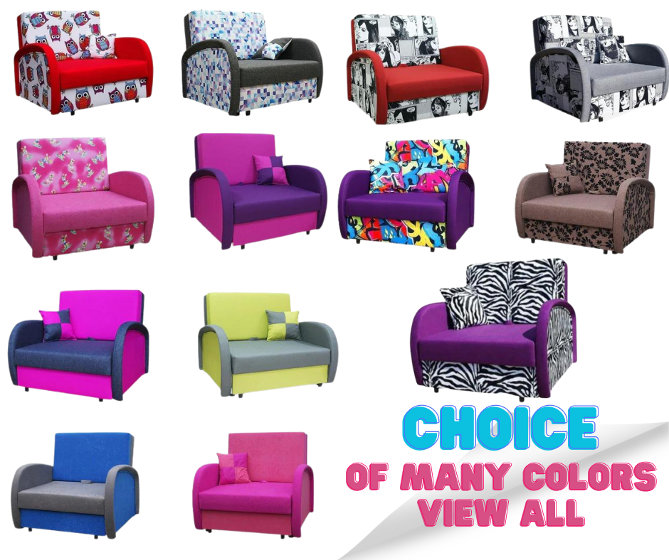SINGLE SOFA BED SUZIE 97CM CHOICE OF COLORS / FOAMDimensions :- width 97 cm- height 85 cm- depth 95 cm- area sleeping 80/195 cm +/- 3The sofa is made of a wooden frame, the sleeping surface is made of PUR T30 / 42 foam.The sofa is unfolded using an automa