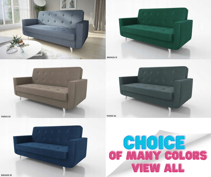 SOFA BED NEO 218cm  / SPRINGS + FOAM CHOICE OF COLOR EASY CLEAN FABRIC