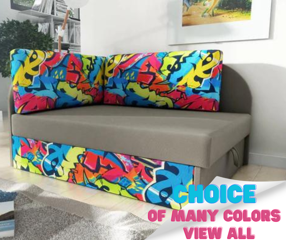 UNIVERSAL CORNER SOFA BED KUBUS CUBE Children room CHOICE OF COLORSTHIS MODEL IS UNIVERSAL WHICH MEANS YOU CAN CHOOSE CORNER SIDE DURING ASSEMBLYCHILDREN CORNER SOFA BEDSOFKA NAROZNIK TAPCZANIK DZIECIECY - depth 77 cm- width 106 cm- height with bacon 50 c