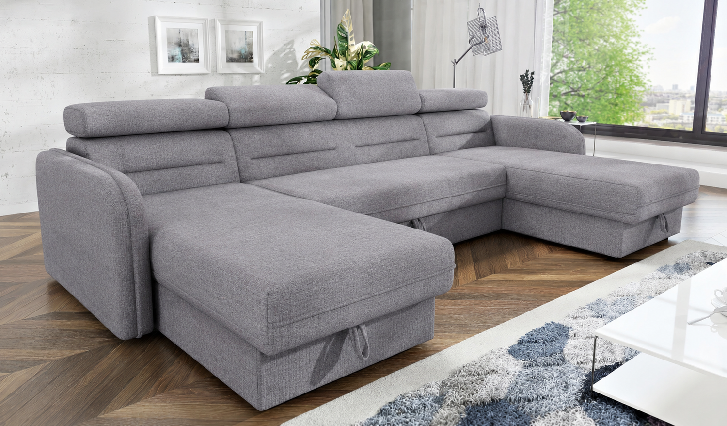 CORNER ANTON U SHAPE 299CM / SPRINGS + FOAM - Anna Furniture