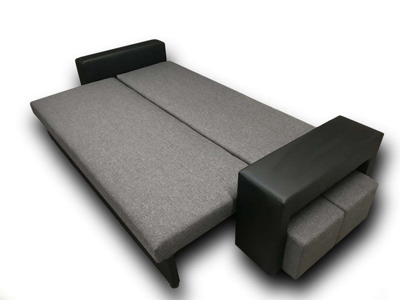 SOFA BED BALI 236CM / BONELL SPRINGS + FOAMFEATURES:BONELL SPRINGS + T28 FOAM 3 X LARGE BACKREST PILLOWS 2X SMALLER CUSHIONS 1X STORAGE SPACE 2X STOOLBed-folding function DL SYSTEM (The unfolding process involves gently lifting the seat up, extending it a