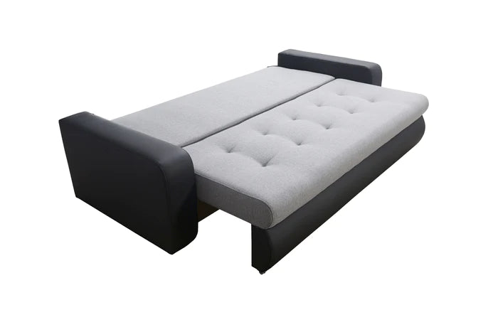 SOFA BED DAVY 228CM INARI 87 / MADRYT 985 / BONELL SPRINGS + FOAMMORE AVAILABLE COLOR CLICK HEREMADE IN FABRIC INARI CLICK HERE + MADRID FAUX LEATHER CLICK HERE Dimensions:- 143/190 sleeping area- width 228- depth 93- height to the seat 42* dimensions are
