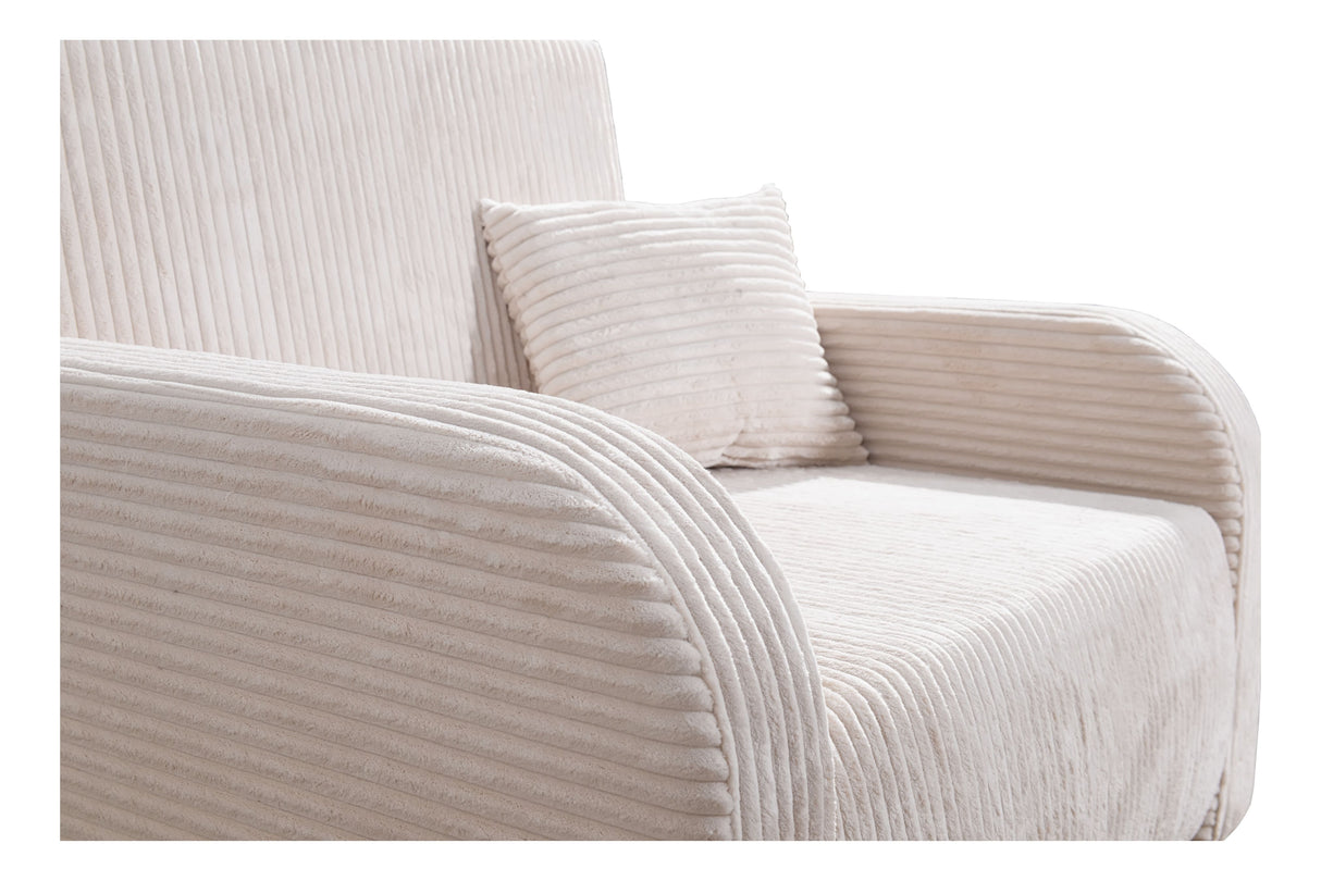 SINGLE SEATER SOFA BED LILY I 103CM / SPRINGS + FOAM / CHOICE OF COLORDimensions:- width 103 cm- height 85 cm- depth 97 cm- sleeping area 80/195 cm Made on a solid wooden frame made of pine, the structure will allow for long-term and trouble-free use Slee