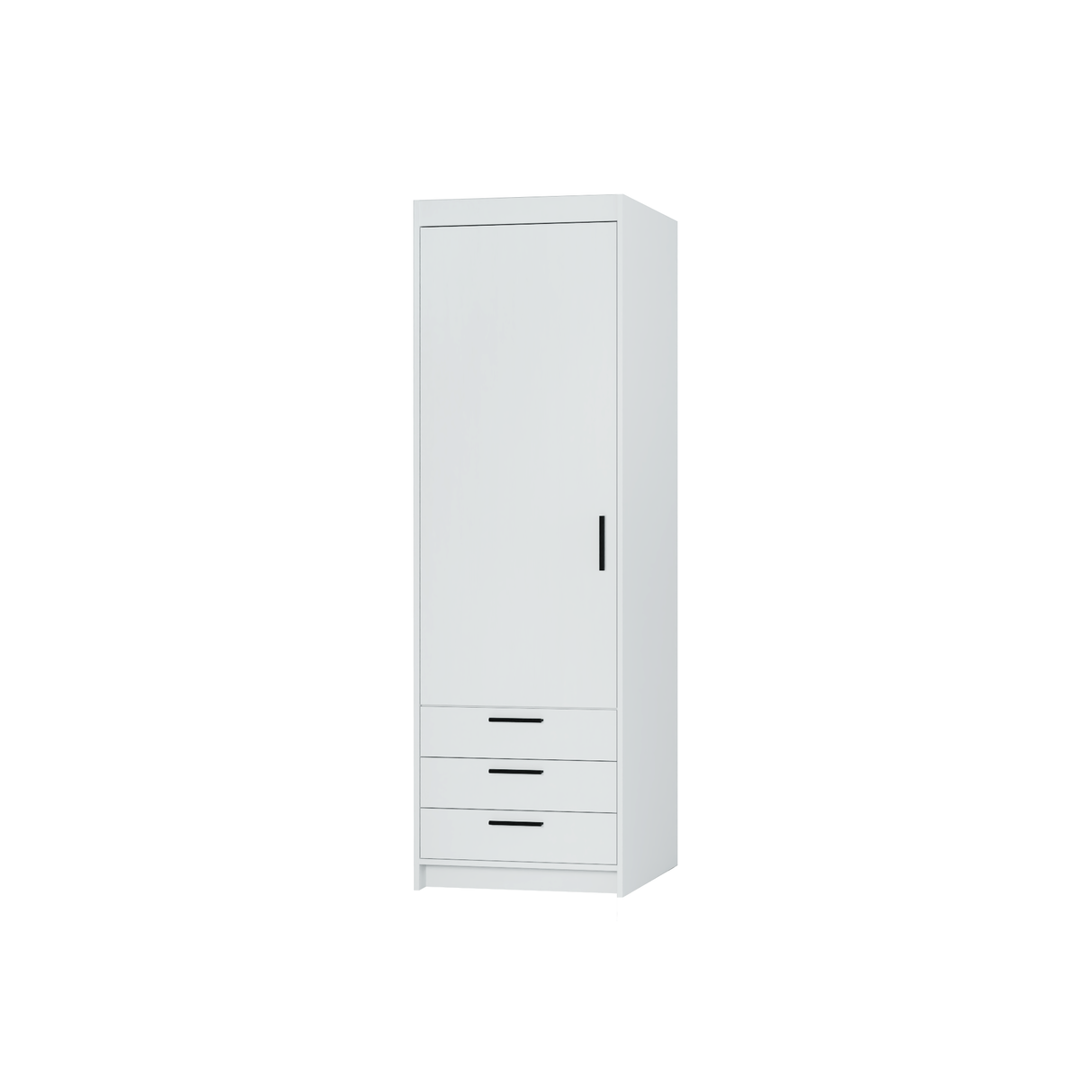 WARDROBE SELENA 1D 3S 60CMAVAILABLE IN 3 COLORSSONOMA, WHITE AND LEFKAS OAKDimensions: 599 x 1905 x 530 mm (W x H x D) Number of packages: 2 Front: - laminated board 15 mm - the melamine edging - handle: 128 mm / plastic The body: - laminated board 15 mm