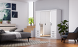 CORNER WARDROBE SELENA 4D 6S - MIRROR 176CM *AVAILABLE IN 3 COLORS*AVAILABLE IN 3 COLORSSONOMA, WHITE AND LEFKAS OAK Dimensions: 176 x 1905 x 530 mm (W x H x D) Number of packages: 4 Front: - laminated board 15 mm - the melamine edging - handle: 128 mm /