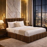 FREE DELIVERY! Bed Frame Cloud – Teddy Boucle fabric | Available in All Sizes / Brown - Anna Furniture